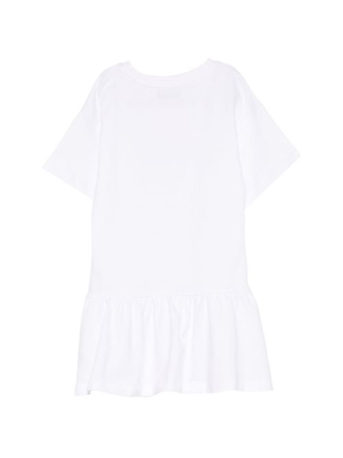 Abito bambina Moschino bianco con logo Teddy Bear MOSCHINO KID-TEEN | HDV0HLLCA1910101